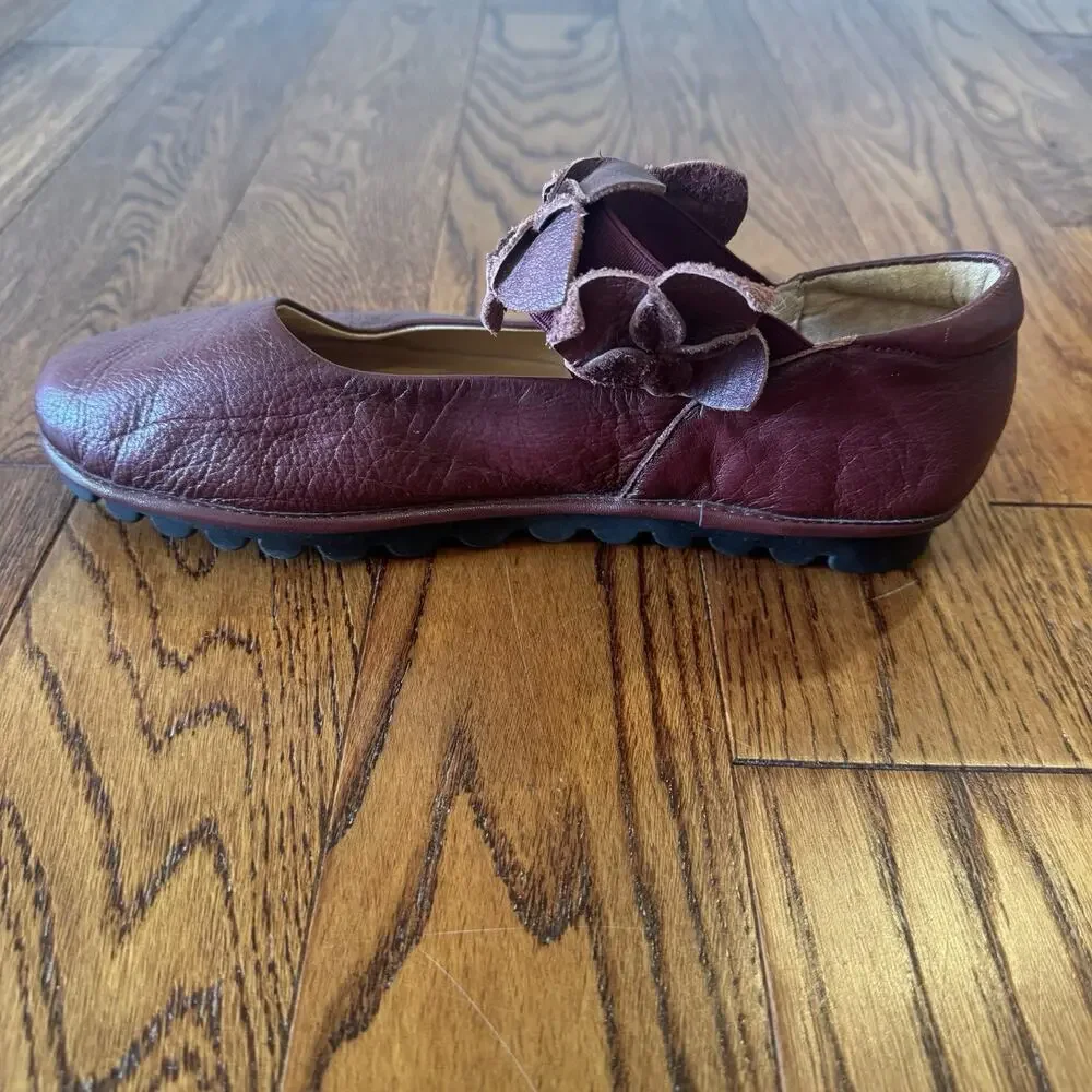 Spring Step L'Artiste Talulla 39 Women's Shoes 8.5 Burgundy Floral Ballet Flats